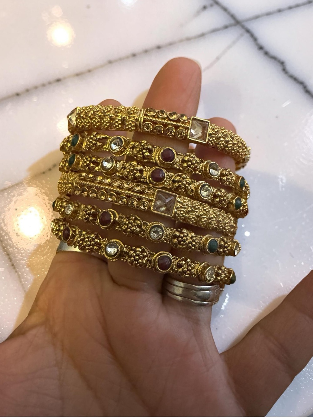 Kadas Gold Plated Bangles - Picture 2 of 2